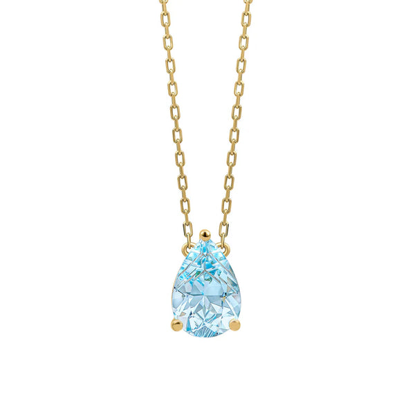Topaz Pear Cut Pendant & Chain in 9ct Gold
