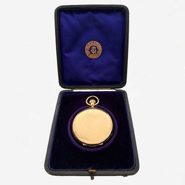 18ct Gold Hunter Pocket Watch by Dent, London  - Secondhand