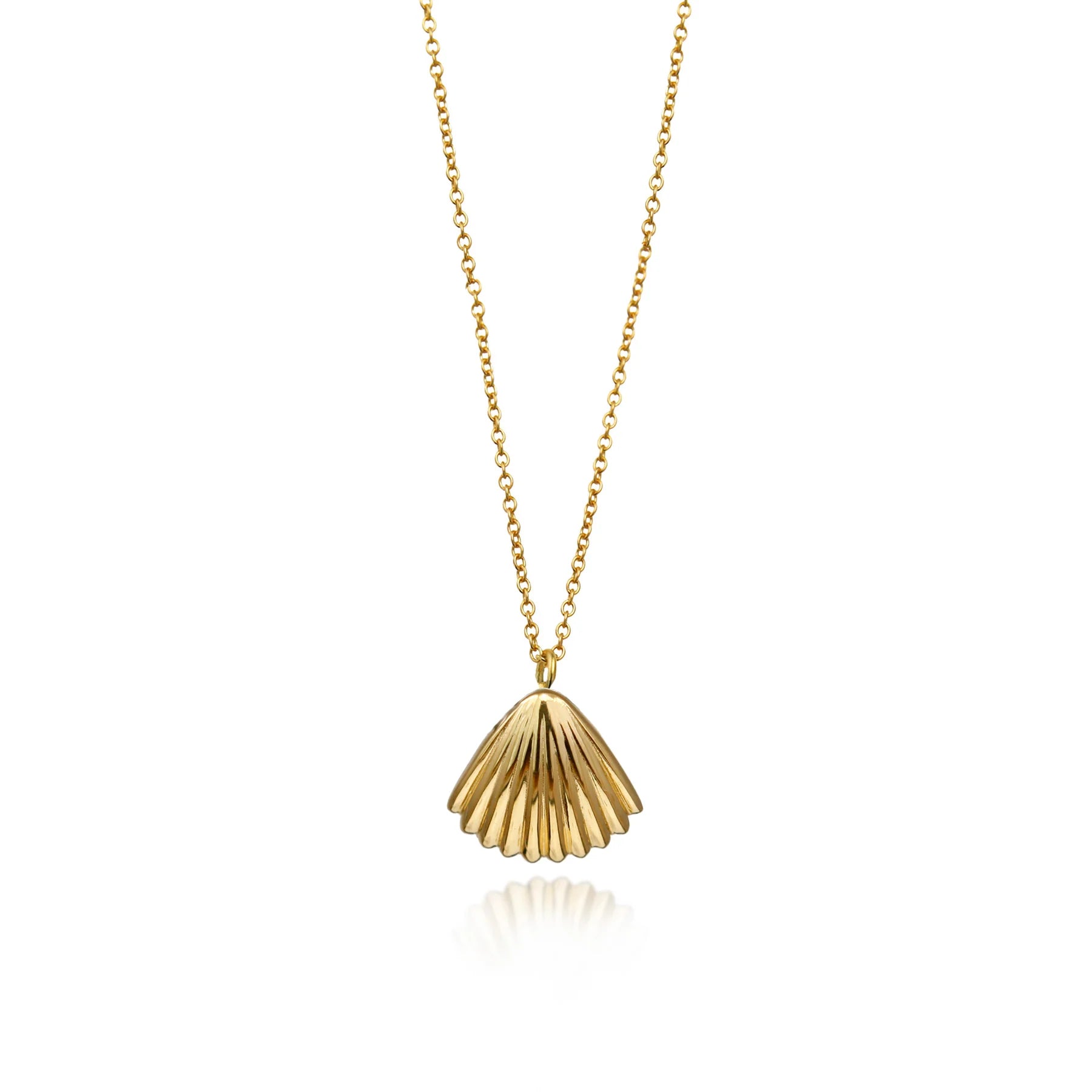 Seashell Pendant & Chain in Gold Plated Silver by Christin Ranger