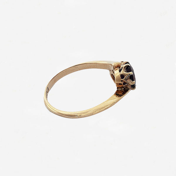 Garnet Crossover Ring 18ct Gold Edwardian- Secondhand