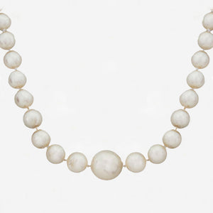 graduating cultured pearls white single row