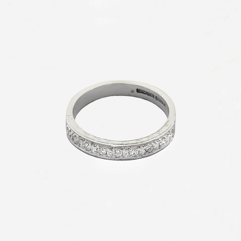 Diamond Half Eternity Ring 18ct White Gold & Platinum - Secondhand