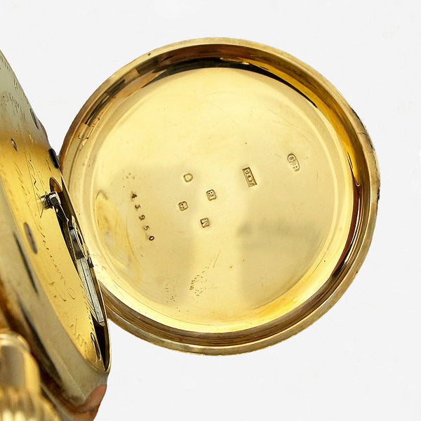 18ct Gold Hunter Pocket Watch by Dent, London  - Secondhand