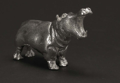 Sterling Silver Hippo (Large) Figurine by Silvants