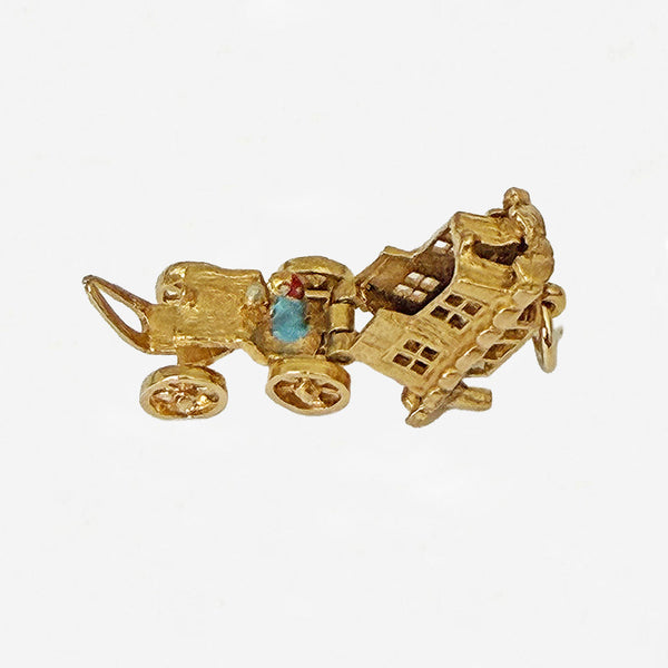 9ct Gold Opening Wagon Charm - Secondhand