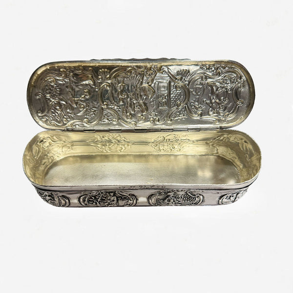 Sterling Silver Oblong Engraved Trinket Box - Secondhand