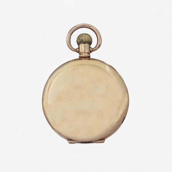 J W Benson Half Hunter Gold Plated Pocket Watch - Secondhand
