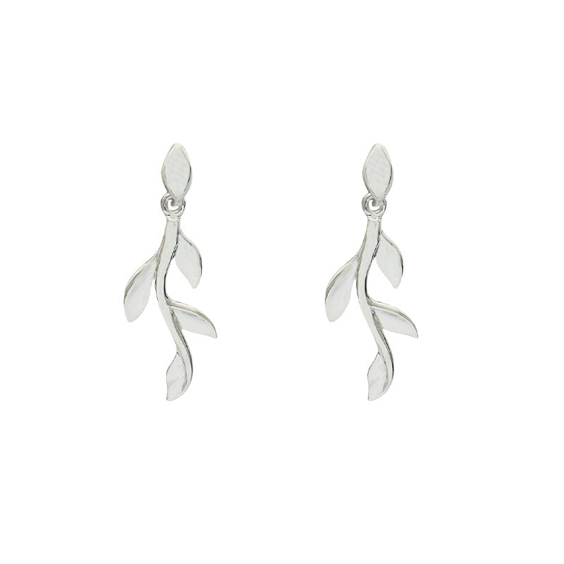 Sterling Silver Leaf Design Earrings