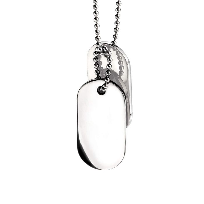 Stainless Steel Double Oval Dog Tag Necklace by Fred Bennett