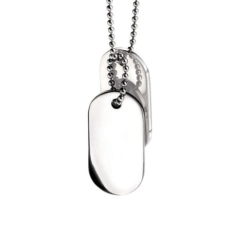 Stainless Steel Double Oval Dog Tag Necklace by Fred Bennett