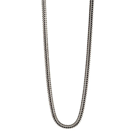 Silver Oxidised Foxtail Chain Necklace by Fred Bennett