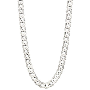 Silver Heavyweight Diamond Cut Curb Chain Necklace by Fred Bennett