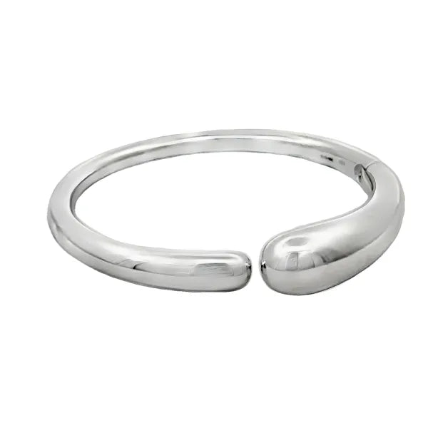Silver Hinged Bombe Bangle