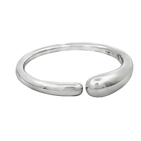 Silver Hinged Bombe Bangle