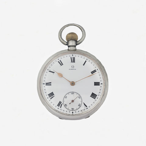 open faced omega pocket watch