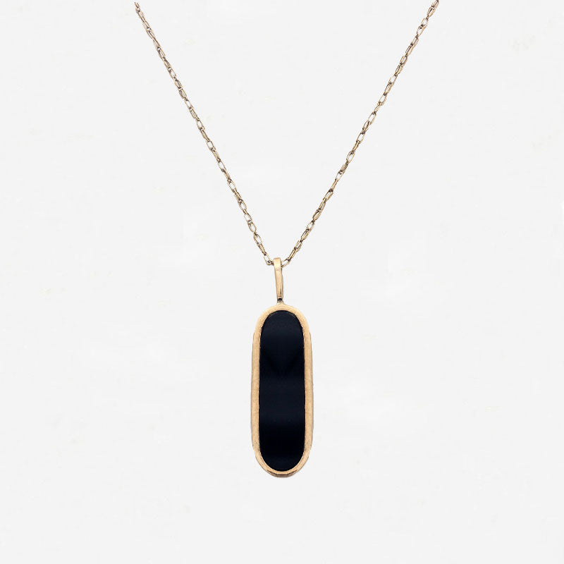 Onyx Pendant on a 9ct Gold Chain - Secondhand