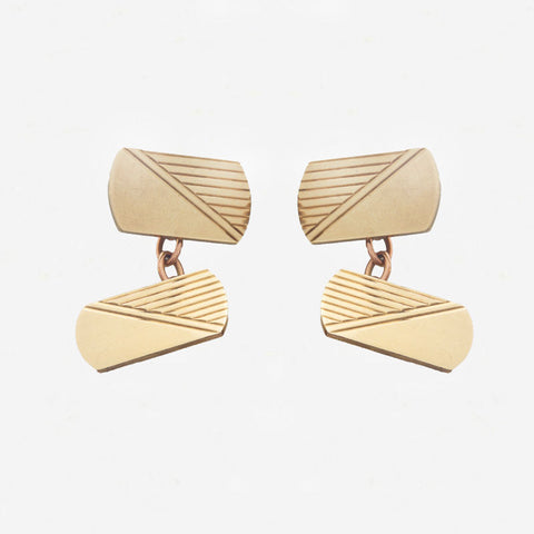 9ct Gold Rectangular Cufflinks - Secondhand