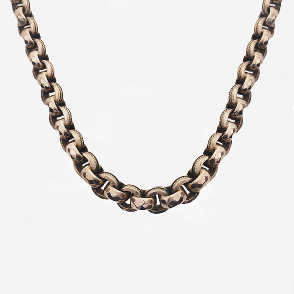9ct Rose Gold Graduated Facet Link Necklace - Secondhand