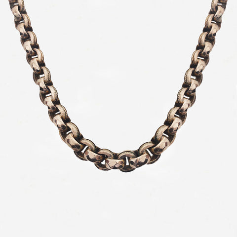9ct Rose Gold Graduated Facet Link Necklace - Secondhand
