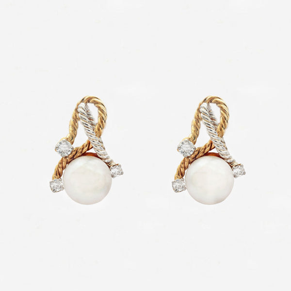 Pearl and Diamond Clip Earrings - Secondhand