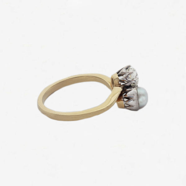 Pearl (Natural) and Diamond Ring - Secondhand