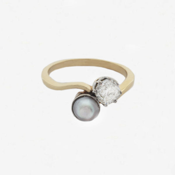 Pearl (Natural) and Diamond Ring - Secondhand