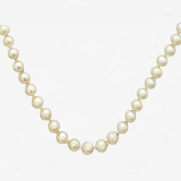 Pearl Single Row Necklace With 9ct Circular Clasp - Secondhand