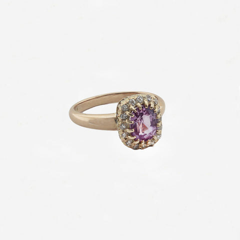 Pink Sapphire and Diamond Antique Ring - Secondhand