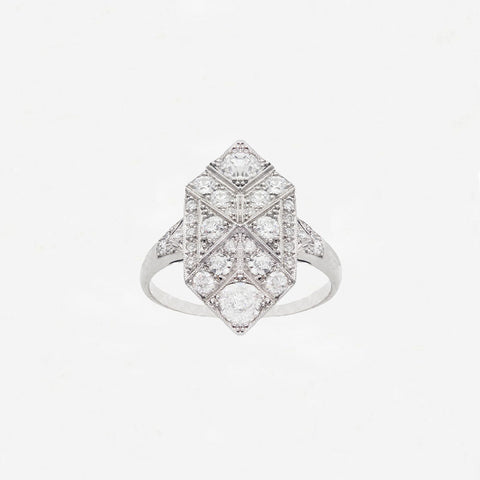 Diamond Set Plaque Ring - Secondhand