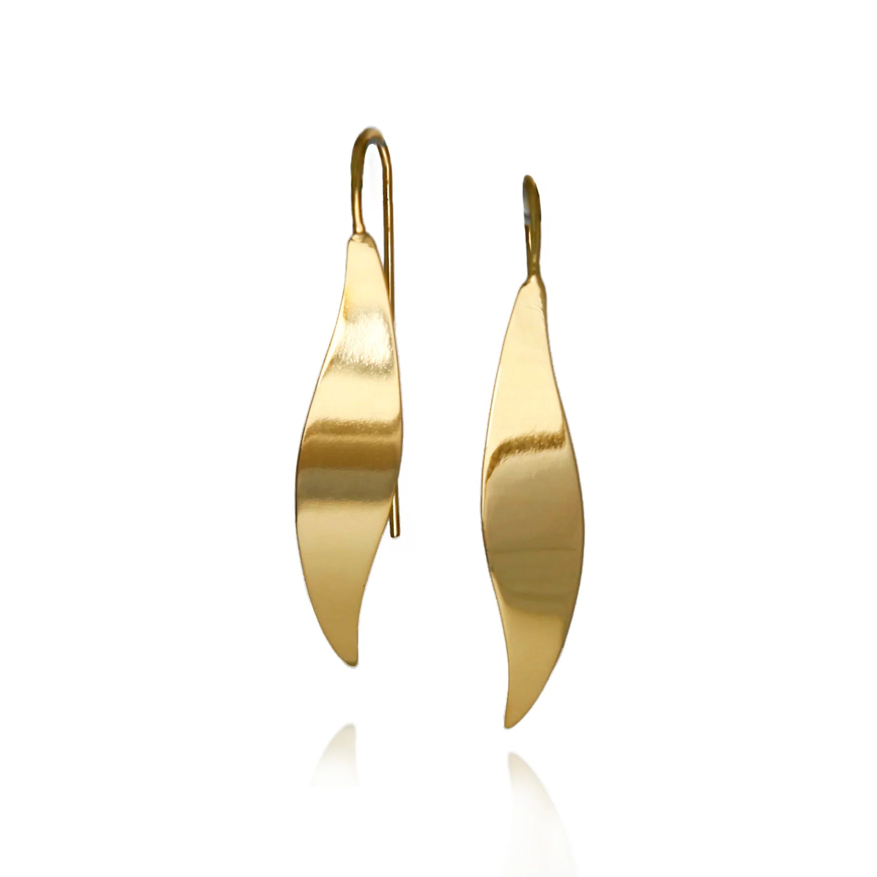 Minimalist Drop Earrings in Gold Plated Silver by Christin Ranger