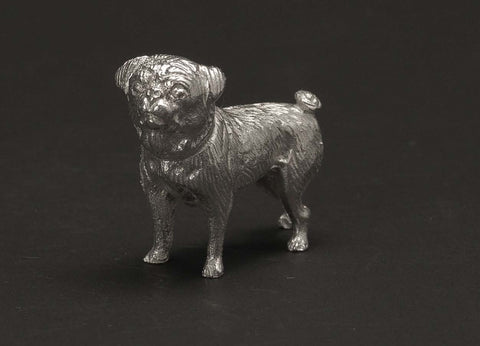 Sterling Silver Pug Dog Figure