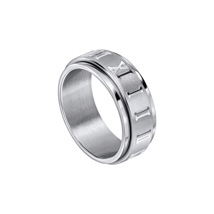 Roman Numerals Stainless Steel Spinner Ring by Fred Bennett