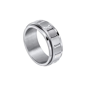 Roman Numerals Stainless Steel Spinner Ring by Fred Bennett
