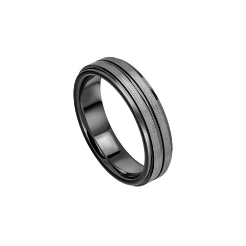 Black Stripe Tungsten Ring by Fred Bennett