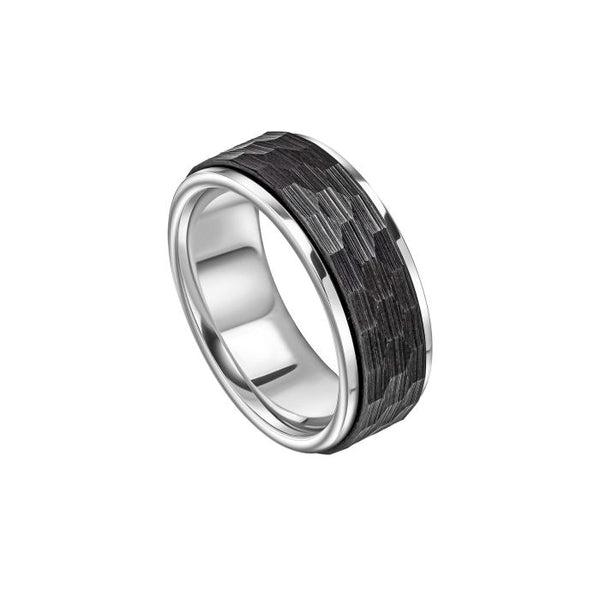 Faceted Stainless Steel Spinner Ring by Fred Bennett