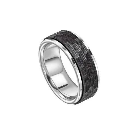 Faceted Stainless Steel Spinner Ring by Fred Bennett
