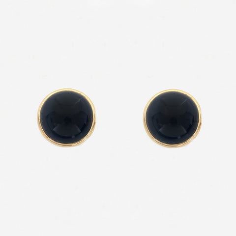 Onyx Stud Earrings in 18ct Yellow Gold - Secondhand
