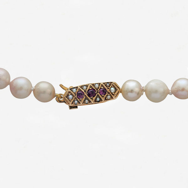 Cultured Pearl Uniform Single Row Necklace - Secondhand