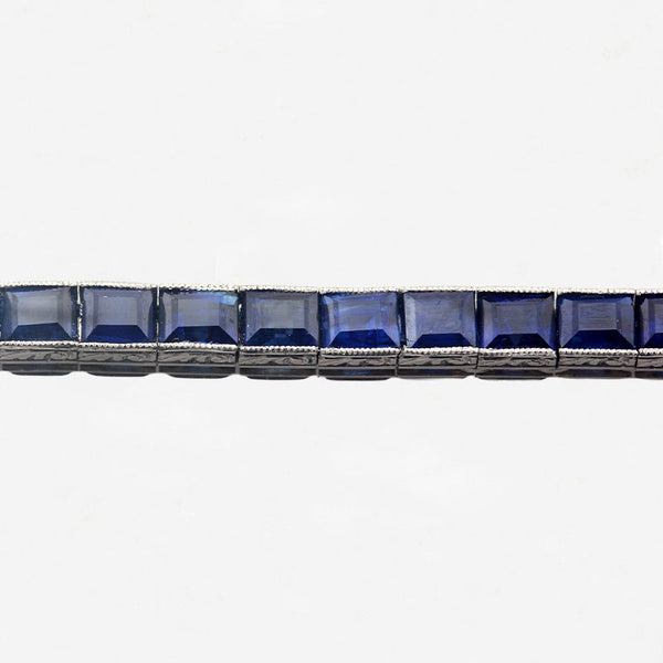 Sapphire Set Line Bracelet in Platinum - Secondhand