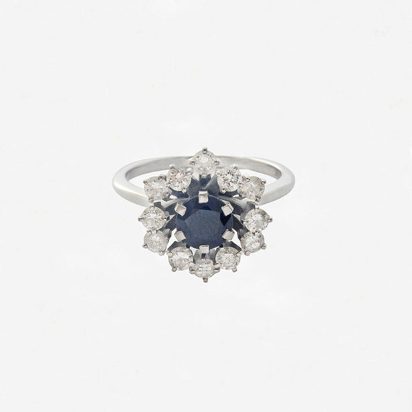Sapphire and Diamond Cluster Ring - Secondhand