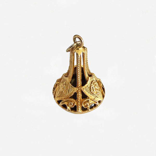 9ct Gold Black Onyx Engraved Centurian Fob - Secondhand