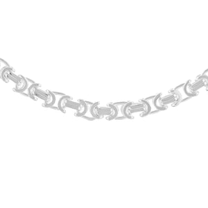 Sterling Silver Handmade Flat Byzantine Link Chain