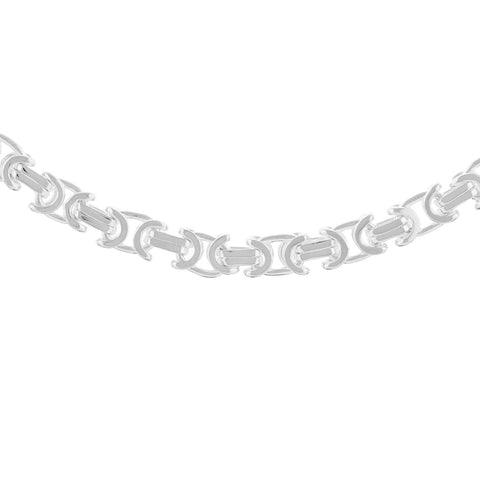 Sterling Silver Handmade Flat Byzantine Link Chain