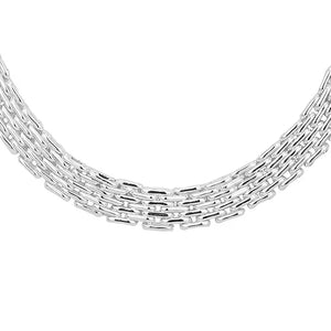 Sterling Silver Handmade Brick Link Necklace