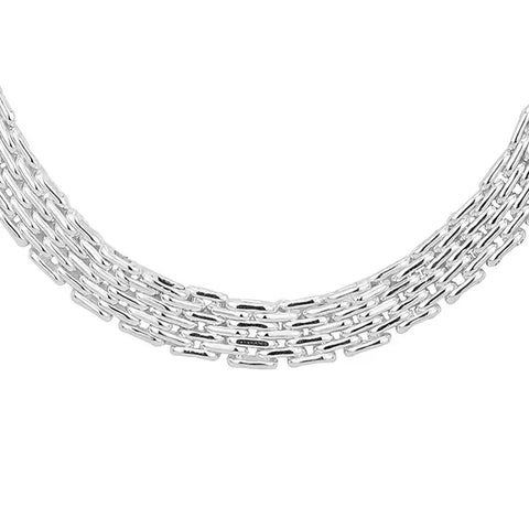 Sterling Silver Handmade Brick Link Necklace