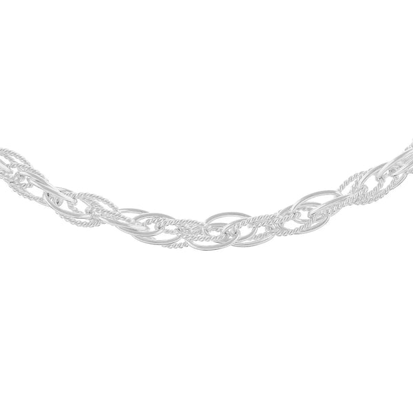 Sterling Silver Handmade Textured Open Rope Style Bracelet