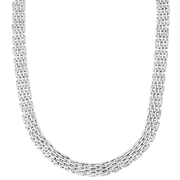 Sterling Silver Handmade Brick Link Necklace