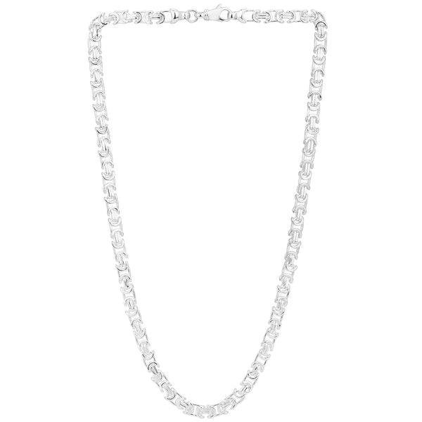 Sterling Silver Handmade Flat Byzantine Link Chain