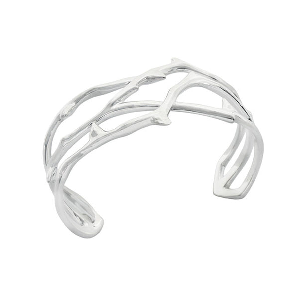 Silver Thorn Grab Bangle