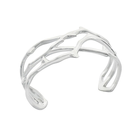 Silver Thorn Grab Bangle